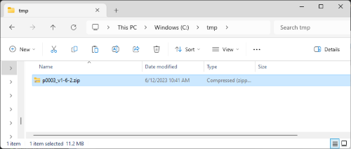 Firmware zip file screenshot